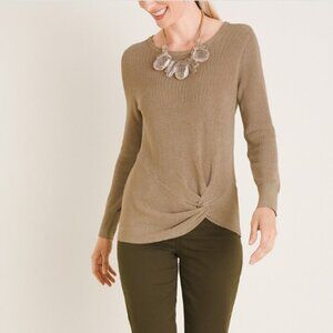 Chico's Side Twist Sweater Metallic Gold Size 4/XXL